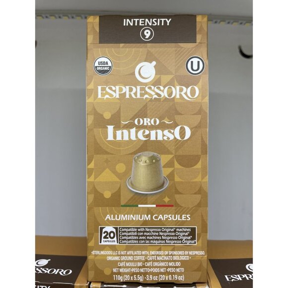 100 Capsules Espressoro Oro Intenso Intensity 9 Pack of 5 Dark Roast Italian - Picture 2 of 6